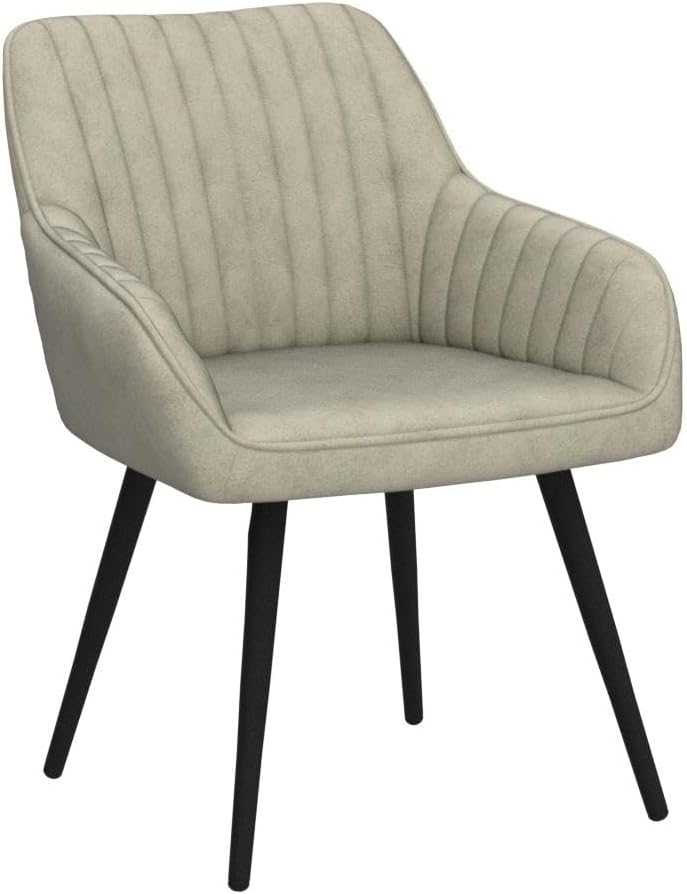 annjoe Faux Leather Accent Arm Chairs for Living Room Leisures/ Upholstered Chair with Metal Legs Set of 2 for Home Kitchen Office Bistro Cafe, Brown