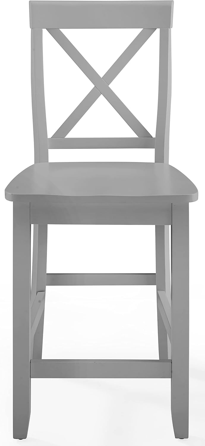 Crosley Furniture X-Back Wood Bar Stools Set of 2, Black, 30-inch