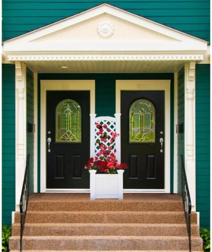 Kensington 23"W x 20"L Vinyl Planter Box with Trellis