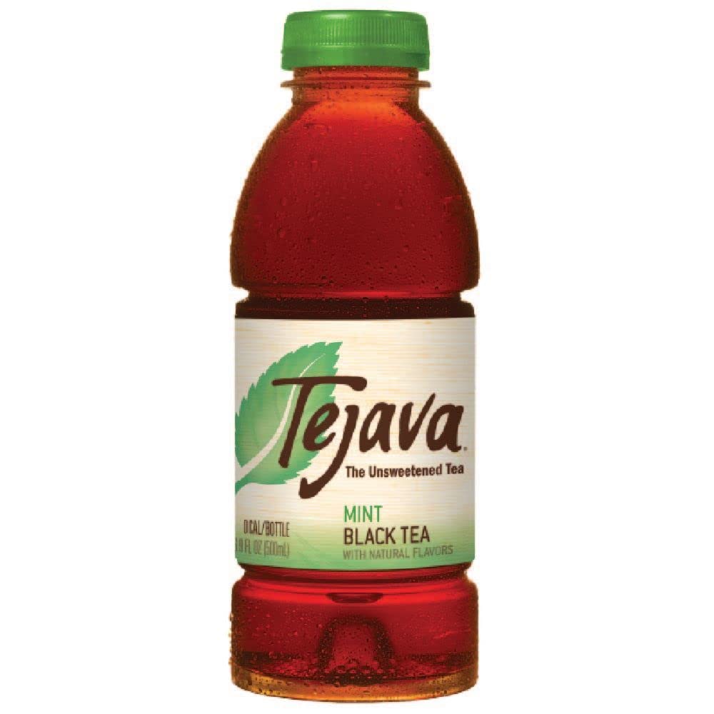 Tejava Pineapple Mango Unsweetened Black Iced Tea, 16.9 fl oz, Pack of 12