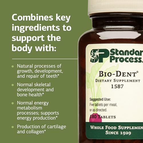 Standard Process Bio-Dent - Supports Bone & Muscle Health - Aids the Production of Cartilage & Collagen - Supports Energy Metabolism - Whole