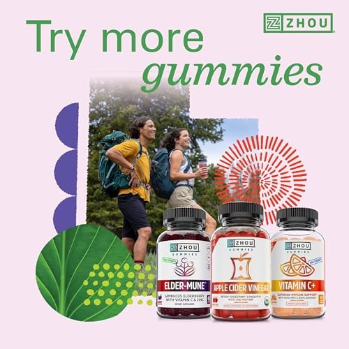 Zhou D3+K2 Supplement - 60 Veggie Gummies (Pack of 1)