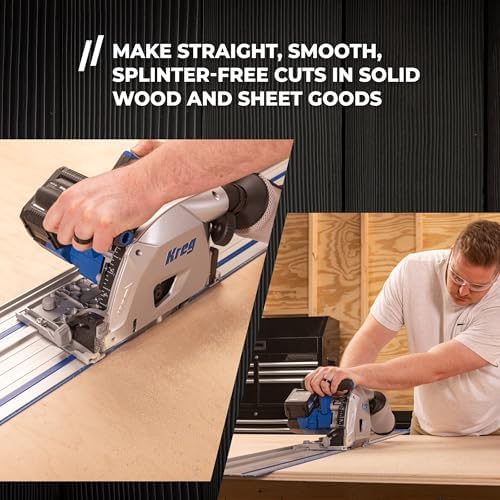 Kreg Adaptive Cutting System Bundle with 62 Inch Guide Track, Project Table Base, Table Top, and 6-1/2 Inch Plunge Saw Kit for Woodworking