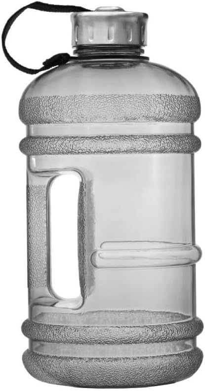 New Wave Enviro Iconic 1 Gallon Round BPA Free Water Bottle with Stainless Steel Cap and Integrated Handle, Ideal for Gym and Outdoor Life, Blue