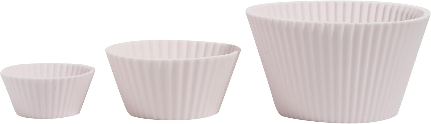 The Silicone Kitchen Reusable JUMBO Silicone Baking Cup, Non-Toxic, BPA Free, Dishwasher Safe, Jumbo, 12 Pack, White Blue Green