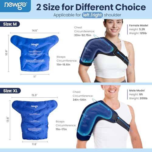 NEWGO Shoulder Ice Pack, Compression for Both Shoulders, FSA Eligible, M