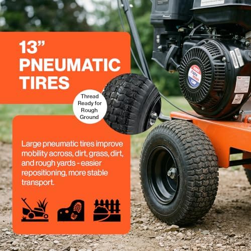 Superhandy 15HP Gas Powered Stump Grinder, 420cc 4-Stroke Engine, 8 Tungsten Carbide Teeth