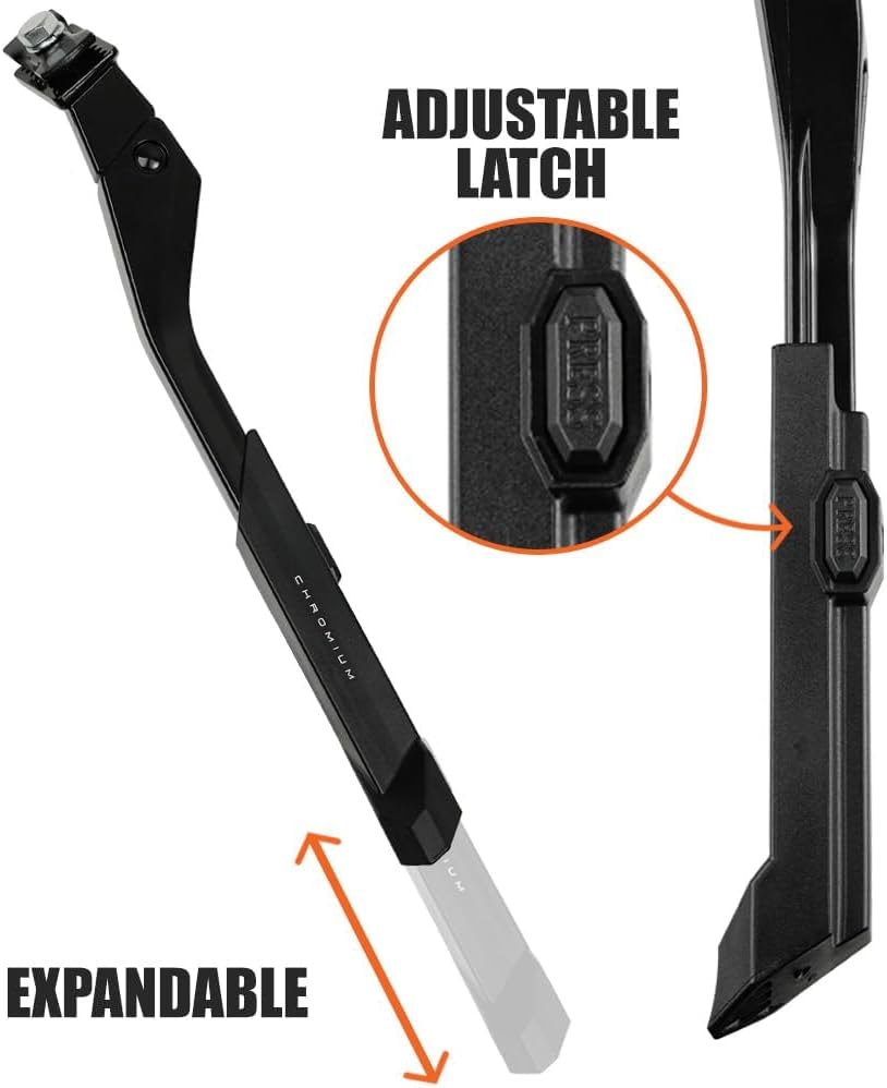BV Bicycle Kickstand for 24”-28” - Adjustable Bikes Kickstand for Adult Bike with Non-Slip Foot & Spring-Loaded Latch for Stable Any-Angle Stance (Silver, Regular Duty)