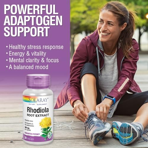SOLARAY Rhodiola Root Extract 100mg, 1% Salidrosides, 30 VegCaps