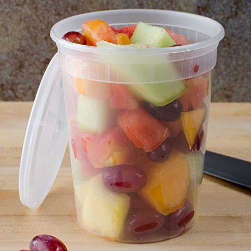 SunnyCare® SC32oz 32 oz.Microwavable Translucent Plastic Deli Container with Lid -(Case of 240)