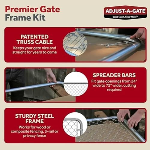 Fit-Right 5'H Adjustable Chain Link Gate Kit - Galvanized