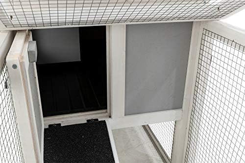 Trixie Natura Insulated Rabbit Hutch with Run, Ideal Outdoor Bunny House for Cold Weather, Foam Insulation Walls, Gray