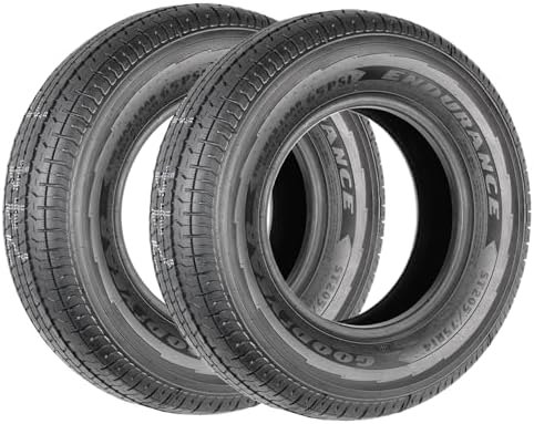 2-Pack Fits Goodyear Endurance All Season Trailer Tire ST205/75R14 Load D | 65 PSI Max, 8-Ply Radial, Load Range D, 2040 Lbs Max Load