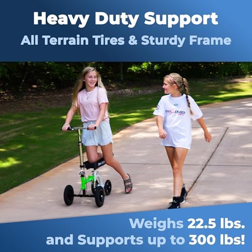 KneeRover GO Hybrid Knee Scooter for Adults, Green | Most Compact, All Terrain, Heavy Duty, For Foot Surgery & Broken Ankle Injuries