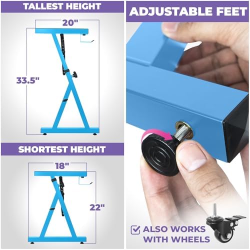 Liquid Stands Piano Keyboard Stand - Z Style Adjustable and Portable Heavy Duty Music Stand for Kids and Adults -Fits 54-88 Key Electric Pianos - Sturdy Musical Keyboard Stand (Black)