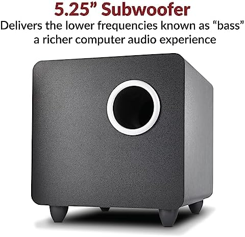 Cyber Acoustics CA-3610 2.1 Multimedia Speaker System with Subwoofer, Perfect Computer Speakers for PC or Mac, Great for Music, Movies, and Gaming