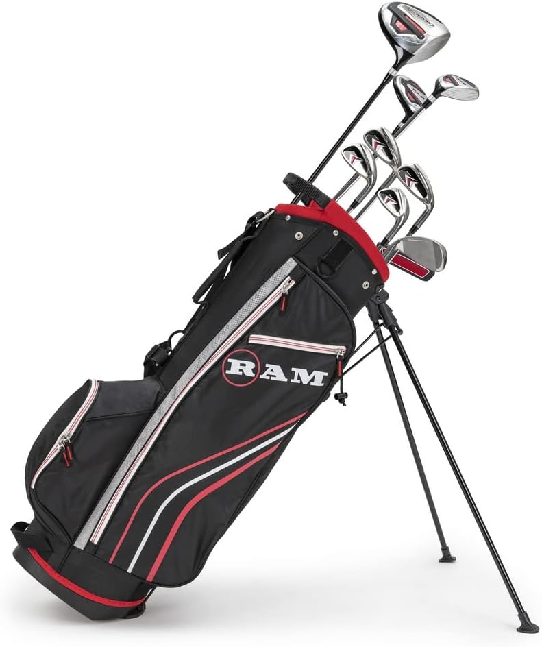 RAM Golf Accubar Golf Clubs Set - Graphite Shafted Woods and Stainless Steel Irons - Lefty