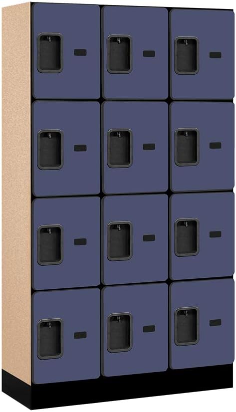 Salsbury Industries Four Tier Designer Wood Locker, Mahogany, 6' 3" x 18"