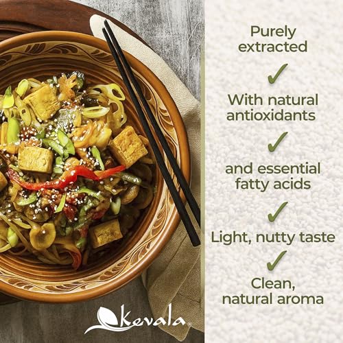 Kevala Organic Extra Virgin Sesame Oil – Cold Pressed, Unrefined & Non-GMO Cooking Oil for Salad, Frying, Baking