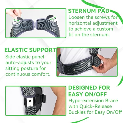 Hyperextension Back Brace, Spinal Lumbar Fracture Thoracic Medical Orthotics Spine Fixation Lumbar Thoracolumbar Brace(M)
