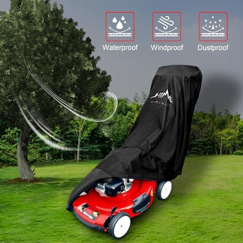 Himal Outdoors Push Lawn Mower Cover Waterproof Lawnmower Cover, Black | Heavy Duty 600D Oxford, Waterproof, UV Protection
