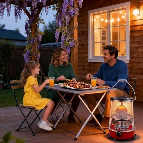 Portable Kerosene Heater and Stove, 2 in 1 Non-Electric Indoor Outdoor Heater for Camping, Home, Garage, Ice Fishing, 36.5cm Height with Carrying Bag and Accessories (Green)