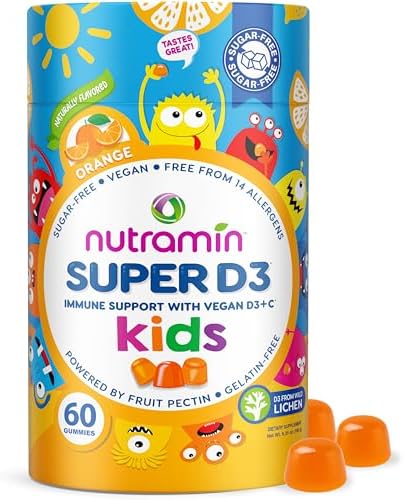 NUTRAMIN Sugar-Free Gummy Multivitamins for Kids, Allergen-Free, 90 Count