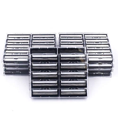 Taconic Shave 100 Twin Blade Razor Cartridges With Lubricating Strip - Compatible With All Gillette Trac 2, G2, G II, Contour