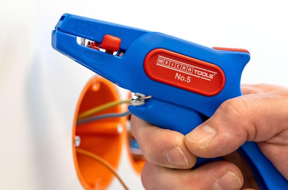 WEICON TOOLS Wire Stripper No. 5, automatic wire stripper 0.2-6 mm², wire stripper with side cutter up to 2 mm