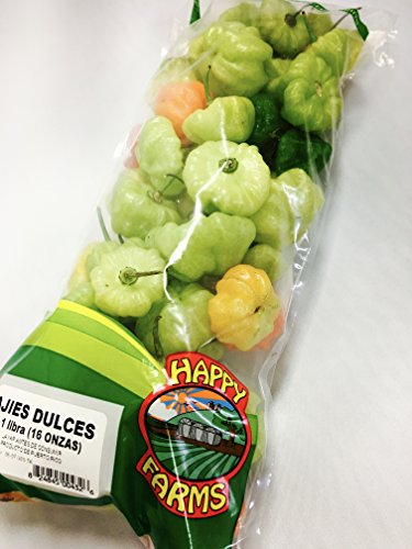 Happy Farms "AJI DULCE" Sweet Pepper, FRESH! 100% Natural locally grown in Puerto Rico - 1 Lb bag (Count of 2)