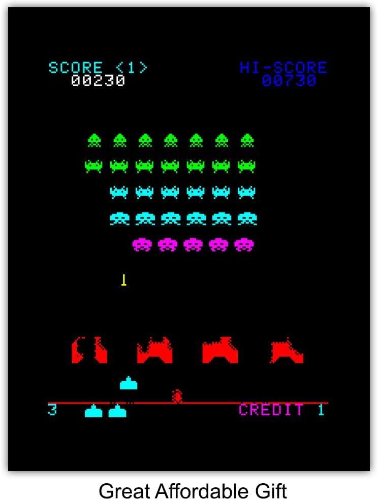 Classic Arcade Games Wall Art Prints - Arcade Decor - 8x10 Set for Man Cave, Den, Family Room, Bar, Bedroom - Gift for Gamers, Video Game, Pacman