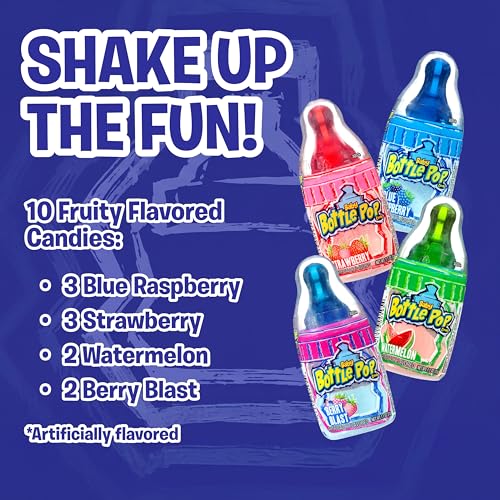 Baby Bottle Pop Candy Lollipops Variety Pack - 10 Ct Individually Wrapped