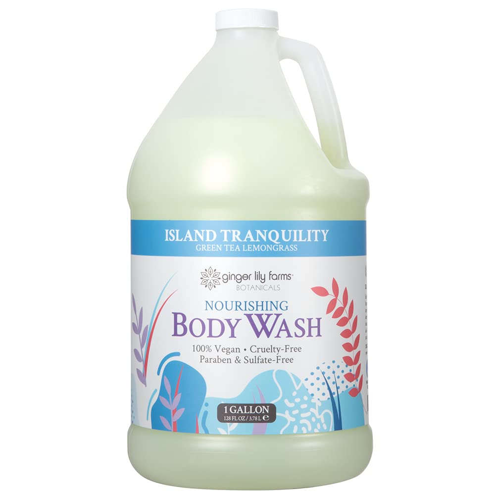 Ginger Lily Farms 1 gal Nourishing Body Wash, Citrus Blend Scent | for Hands, Body & Hair, Moisturizing Wash, Salon Wash, Spa Cleanser, Salon & Spa Essentials, Manicure & Pedicure Supplies