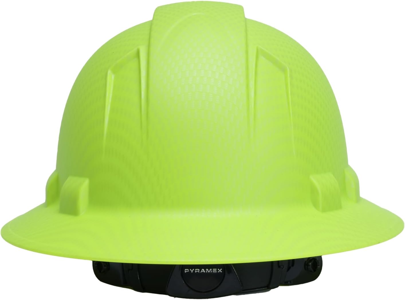 Pyramex Ridgeline Full Brim Hard Hat 4 Point Ratchet White | Full-brim sun & rain protection, HDPE shell, Ratchet suspension, Construction & utility, ANSI Z89.1 Type I Class C/G/E