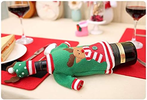 Ugly Christmas Sweater Wine Bottle Cover Set