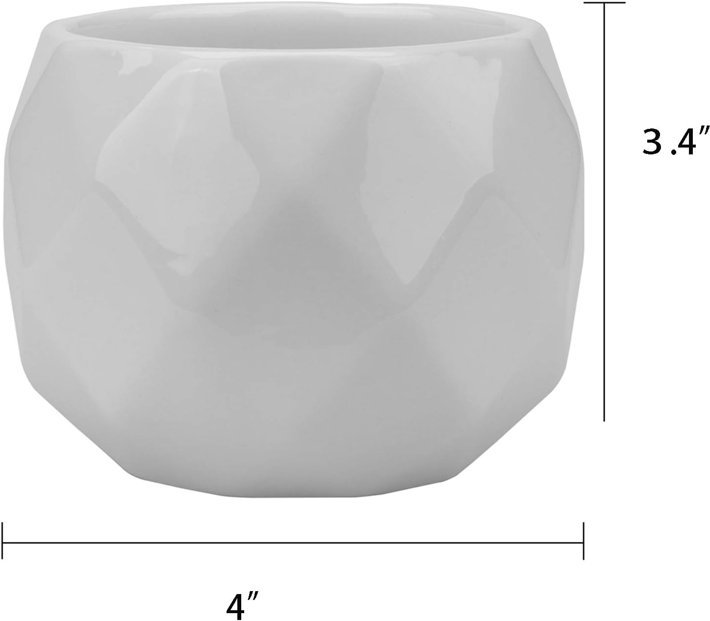 Jucoan 6 Pack Ceramic Succulent Planter Pot with Bamboo Tray