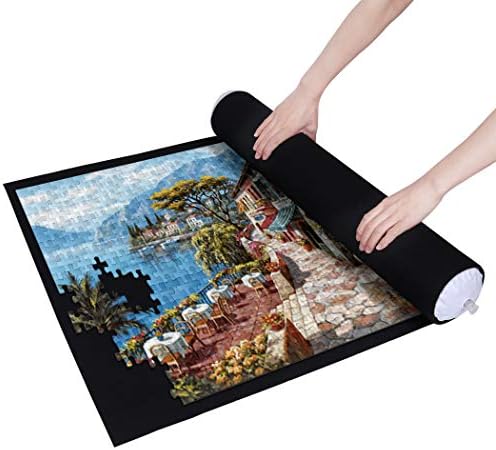 Becko US Puzzle Mat Roll Up with Drawstring Storage Bag, Felt Rollup Mat for Easy Transport & Storage