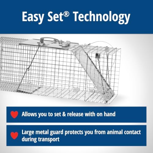 Havahart 1085 Large 1-Door Easy Set Humane Live Animal Trap for Armadillos, Cats, Groundhogs, Muskrats, Opossums, Raccoons
