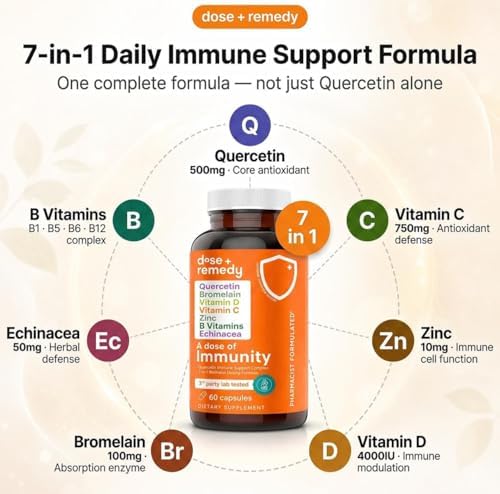 Dose of Immunity Immune Support Supplement & Booster for Adults, Zinc, 60ct
