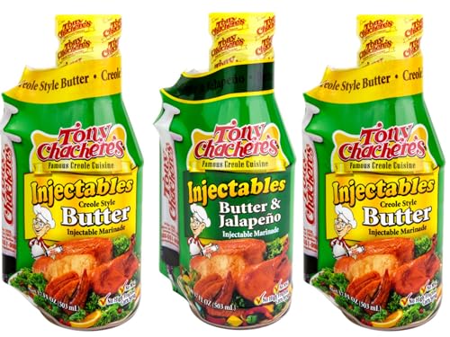 Tony Chachere Injectable Marinade Variety Pack, 2 Butter and 1 Butter and Jalapeno, 17 Fl. Oz, 3 Count