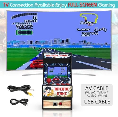 Mini Arcade Machine, Built in 156 Classic Retro Games, 2.8 Inch Screen | 156 Classic 16-Bit Video Games, Handheld Game Console, Rechargeable Battery, Support for TV Output, Birthday Present for kids