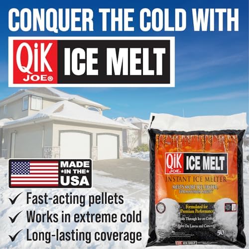 Calcium Chloride Ice Melt- 50Lbs Bag- Instant Snow and Ice Melt for Sidewalks, Driveways, Steps, and Parking Lots - Deicer for Concrete, Asphalt