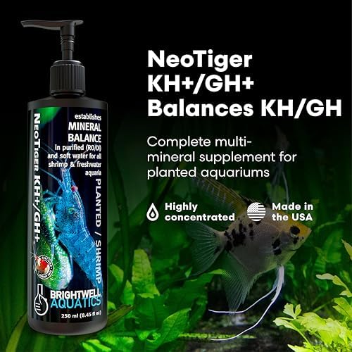 Brightwell Aquatics NeoTiger KH GH+ Mineral for RO/DI Aquariums, 250 ml