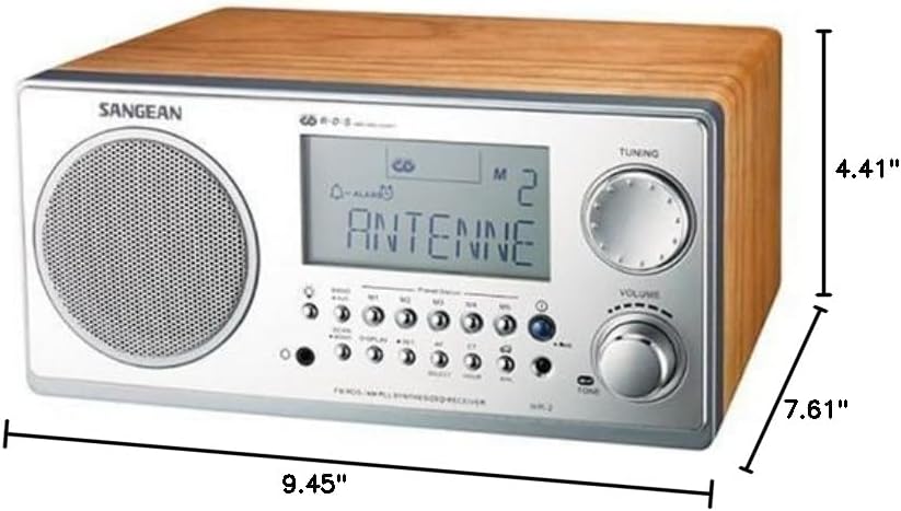 Sangean WR-2 FM-RBDS AMWooden Cabinet Digital Tuning Receiver (Walnut) (Renewed)