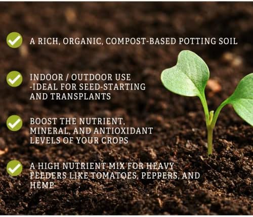 Vermont Compost Company Fort Vee Organic Potting Mix | High-Nutrient Compost-Based Soil for Indoor & Outdoor Container Seed Starting