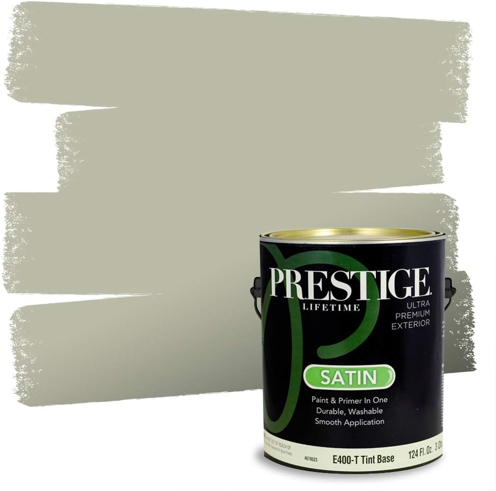 PRESTIGE Paints Exterior Paint and Primer In One, 1-Gallon, Flat, Comparable Match of Sherwin Williams* Coastal Plain*