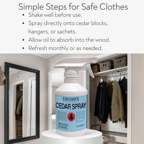 Colton's Naturals Cedar Spray w/Lavender Extract – Non-Chemical Wood Protection – Cedar Wood Scent – Restores Scent Closets & Drawers (32 oz)