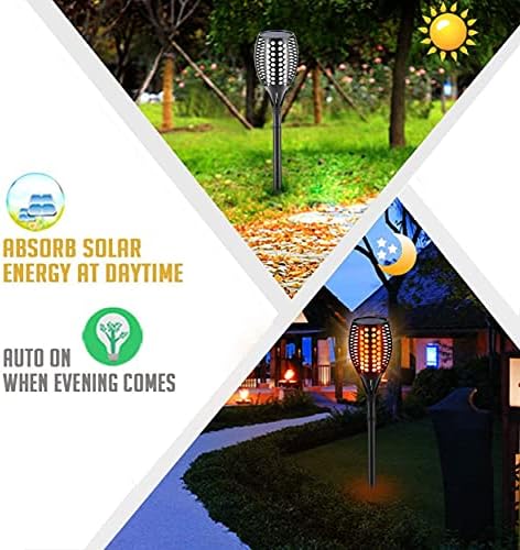 Aityvert Upgraded Larger Solar Torch Lights, Waterproof Outdoor Dancing Flames Light, Flickering Flames Garden Lights, Landscape Decoration Pathway Patio Lights 43" 96 LED (4 Pack)