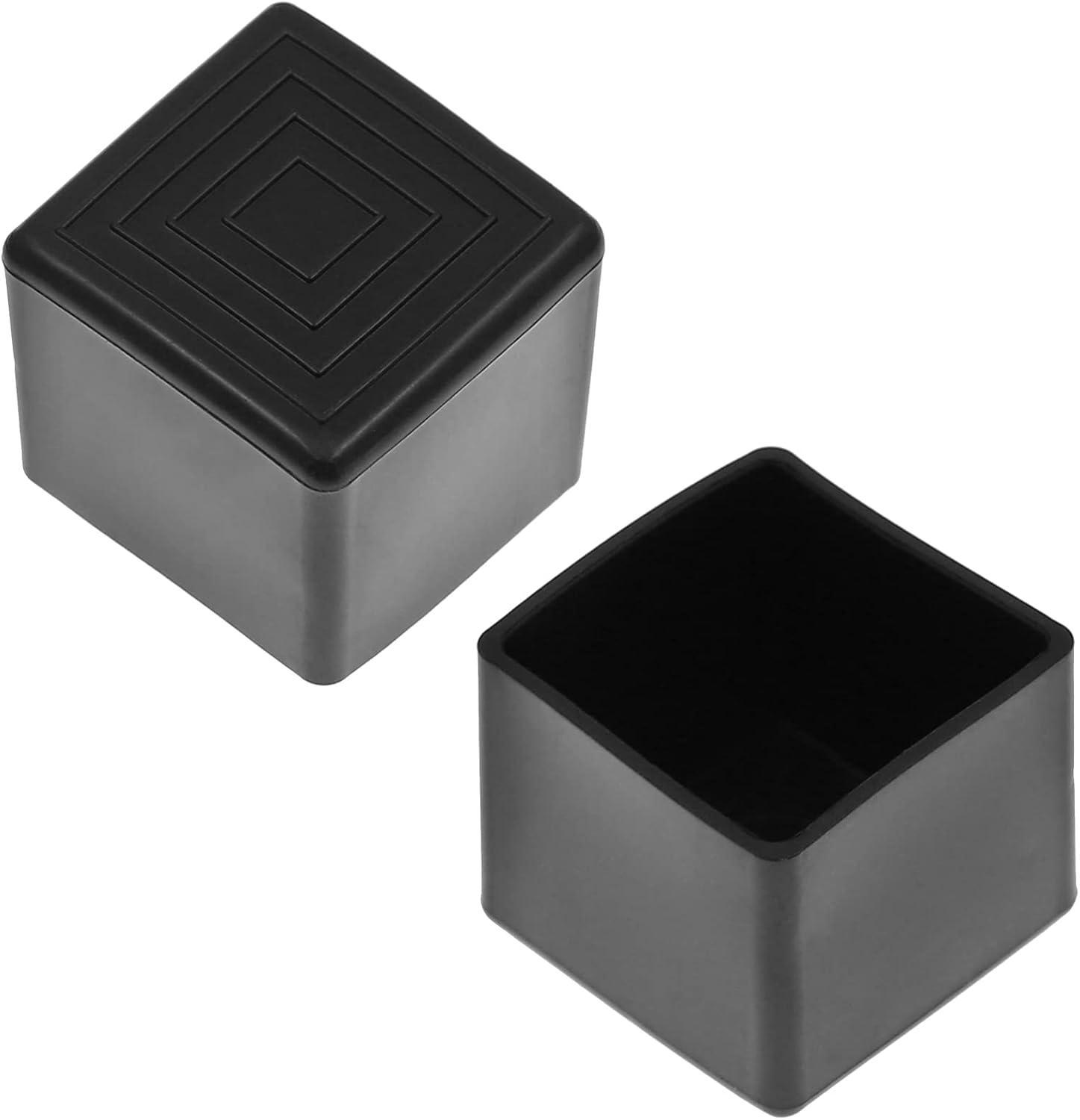 Bonsicoky 20Pcs Rectangle Rubber Furniture Leg Caps (3/4" x 1-1/2"), Vinyl Flexible Chair Leg Floor Protectors for Patio Indoor Chair Table Bed