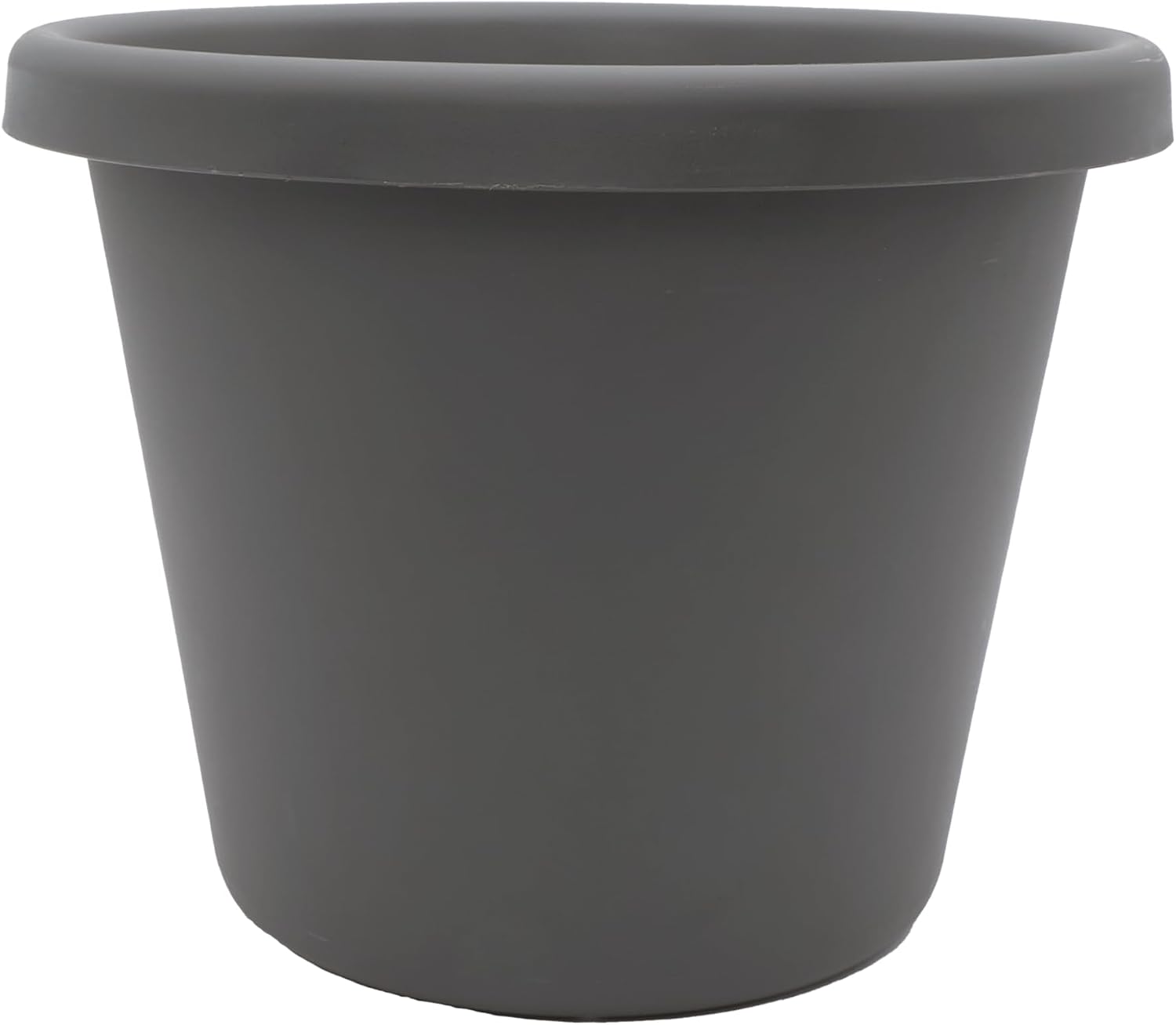The HC Companies Classic Round Plastic Plant Pot w/Rolled Rim - Lightweight & UV Resistant Flower Pot for Herbs & More - Outdoor & Indoor Plant Pots w/Drainage (15.5 inch Warm Gray, Pack of 1)